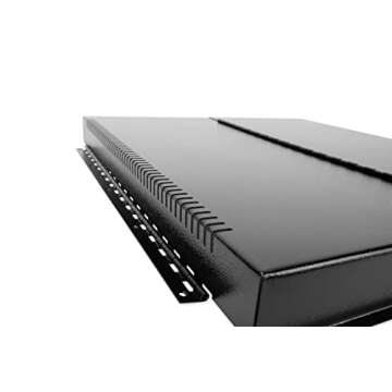 Camco Camper/RV Stove Top Cover | Features Hinged Design for Easy Access to Front Burners & Fits Most 3 or 4 Burner RV/Boat Stoves | Crafted of 20-Gauge Steel w/Powder-Coated Finish | Black (43554)