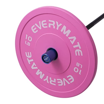 EVERYMATE 10LB Pink Olympic Bumper Plates Set for Weightlifting