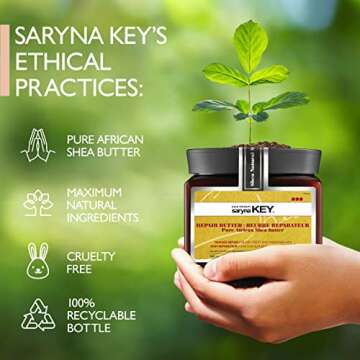 Saryna Key Damage Repair Treatment Butter Mask - African Shea Butter for Dry Hair Treatment - Rejuvenating Butter Moisturizer with Natural Keratin and Vitamins A, E, F (500ml/16.9oz)