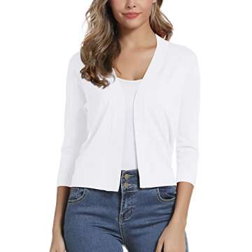 Urban CoCo Women's Elegant 3/4 Sleeve Cardigan for All Occasions