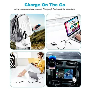 3A Multi Charging Cable 2Pack 4ft Retractable Cord