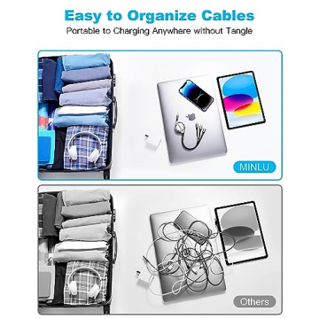 3A Multi Charging Cable 2Pack 4ft Retractable Cord