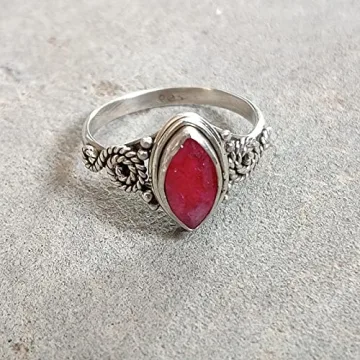 Ruby Stone Ring - Natural Gemstone 925 Sterling Silver
