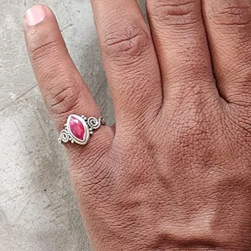 Ruby Stone Ring - Natural Gemstone 925 Sterling Silver