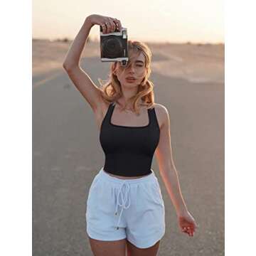 OQQ Women's 3 Piece Ribbed Seamless Tank Tops for All Occasions