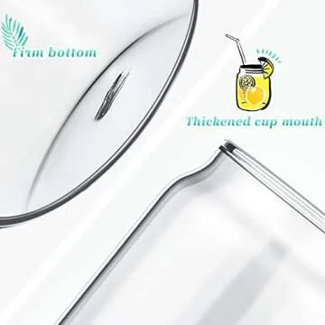 Glass Cups Reusable Beer Glass 16 oz 20 oz Aesthetic Cups Can Shaped Modern Drinking Glasses Classic Can Tumbler Glasses with Glass Reusable Straws Cup Brush Straws Brush for Beer Water(6 Pieces)