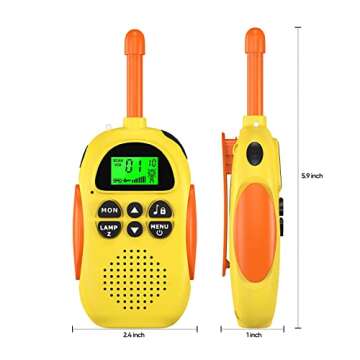 HPROMOT Rechargeable Walkie Talkies for Kids 2 Pack Kids Walkie Talkies, Long Range 22 Channels 2 Way Radio Kids Birthday Toy Gift for 3-12 Year Old Boys Girls Outdoor Adventures Camping Hiking