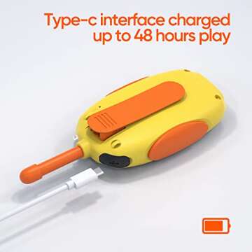 HPROMOT Rechargeable Walkie Talkies for Kids 2 Pack Kids Walkie Talkies, Long Range 22 Channels 2 Way Radio Kids Birthday Toy Gift for 3-12 Year Old Boys Girls Outdoor Adventures Camping Hiking