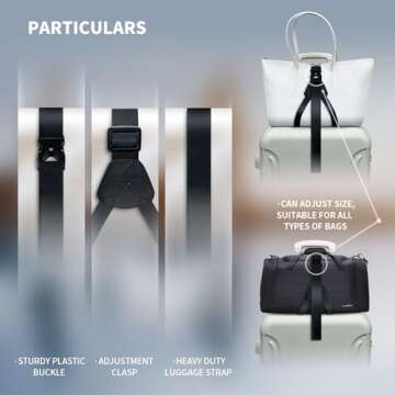 Vethers 3 in 1 Travel Luggage Cup Holder, Luggage Straps, Shoulder Bag for Suitcases add a Bag，Convenient Travel Carry-on Accessories for Hands-Free Convenience (Pink)