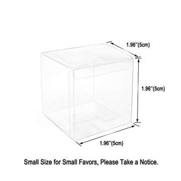 Clear Plastic Box 2x2x2 Inch for Gift Candy Treat Cupcake Transparent Packing Box Party Favors Box 5...
