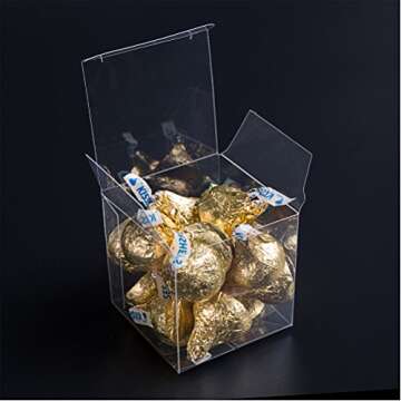 Clear Plastic Gift Boxes - 50-Pack for Party Favors