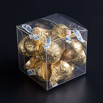 Clear Plastic Gift Boxes - 50-Pack for Party Favors