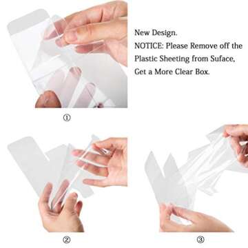 Clear Plastic Gift Boxes - 50-Pack for Party Favors