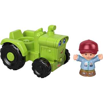 Fisher-Price Little People Toddler Toy Helpful Harvester Tractor, Farm Vehicle & Figure Set for Preschool Pretend Play Kids Ages 1+ Years