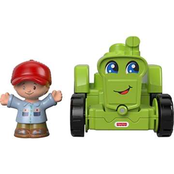 Fisher-Price Little People Toddler Toy Helpful Harvester Tractor, Farm Vehicle & Figure Set for Preschool Pretend Play Kids Ages 1+ Years