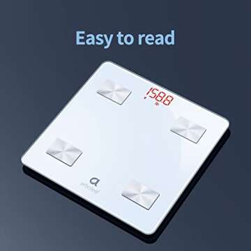 arboleaf Scale for Body Weight, Highly Accurate Smart Bathroom Weight Scale, 14 Key Body Composition Analysis Sync Apps, 5 to 400 lbs White
