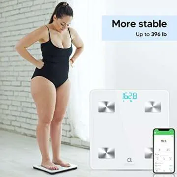 arboleaf Scale for Body Weight, Highly Accurate Smart Bathroom Weight Scale, 14 Key Body Composition Analysis Sync Apps, 5 to 400 lbs White
