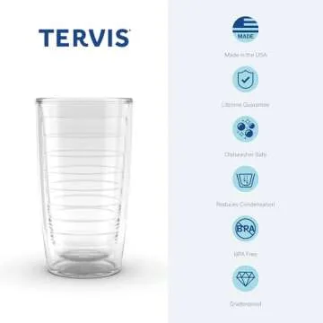 Tervis CreativeIngrid Aura Made in USA Double Walled Insulated Tumbler Travel Cup Keeps Drinks Cold & Hot, 16oz, Classic