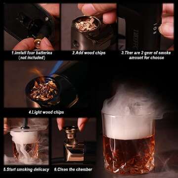 TMKEFFC Smoking Gun Portable Smoker Infuser DIY Tools Set for Food, Meat, Drinks, Cheese, Cup Cover ...