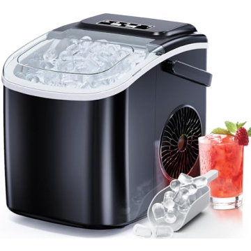 Ice Maker Countertop, Portable Ice Machine Ready in 6 Minutes with 9 Cubes 26LBS in 24H, Self-Cleani...