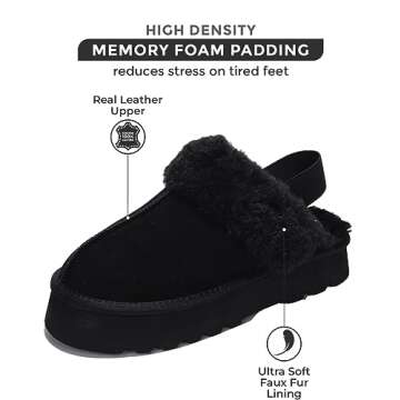 Project Cloud Genuine Suede Slippers for Women Indoor & Outdoor Disquette Womens Sandals Memory Foam...