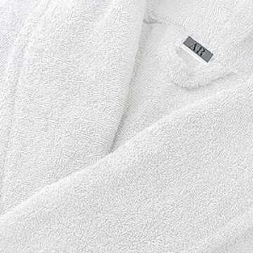 AR LINENS 100% Cotton Terry Bathrobe and Slipper Set |Spa Robe,Pool,Soft,Lightweight,Absorbent,Unisex Bathrobes for Men and Women (Small-Medium, White)