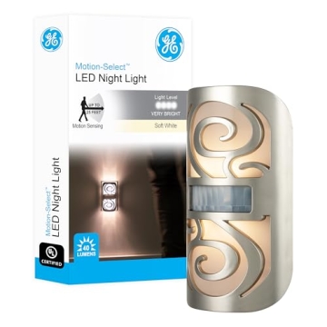 GE LED Motion Sensor Night Light, Motion-Boost,Plug-in, Dusk-to-Dawn, Energy Efficient, UL-Certified...