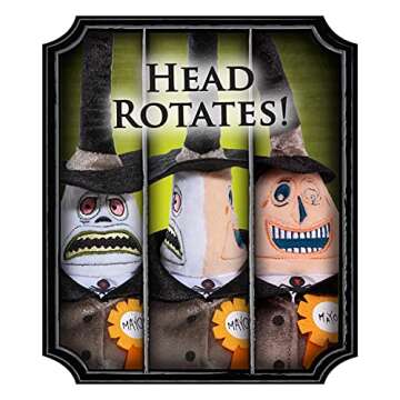 Just Play Disney Tim Burton's Nightmare Before Christmas Reversible Mayor 13-inch Feature Plushie, Officially Licensed Kids Toys for Ages 3 Up