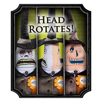 Just Play Disney Tim Burton's Nightmare Before Christmas Reversible Mayor 13-inch Feature Plushie, Officially Licensed Kids Toys for Ages 3 Up