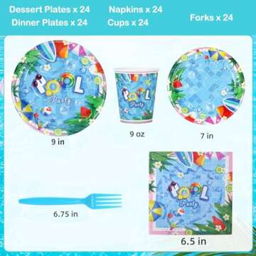 Atonofun Pool Party Supplies for 24 Guests