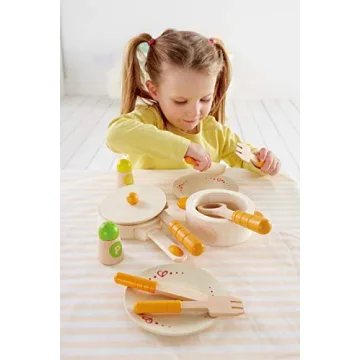 Hape Gourmet Wooden Play Kitchen Set 13 PCs Cookware