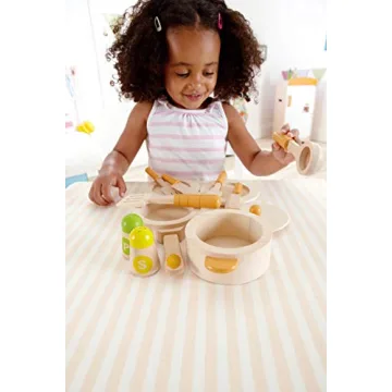 Hape Gourmet Wooden Play Kitchen Set 13 PCs Cookware