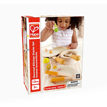 Hape Gourmet Wooden Play Kitchen Set 13 PCs Cookware