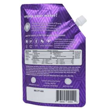Everly Grape Energy - Natural Energy Drink Mix Powder, Sugar Free, Natural Sweeteners, Organic Caffe...