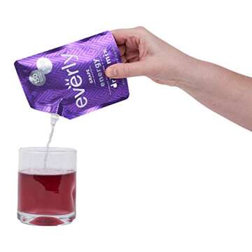 Everly Grape Energy - Natural Energy Drink Mix Powder, Sugar Free, Natural Sweeteners, Organic Caffeine, Keto Diet, Water Flavoring & Enhancer - Pouch, 20 Servings