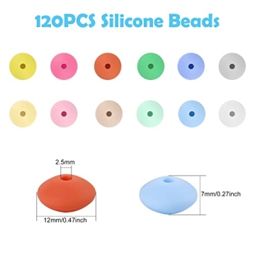 120 Silicone Abacus Beads - Ideal for DIY Jewelry Making