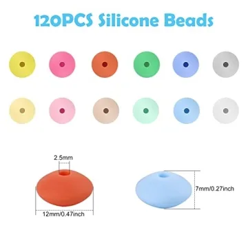 120 Silicone Abacus Beads - Ideal for DIY Jewelry Making