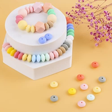 120 Silicone Abacus Beads - Ideal for DIY Jewelry Making