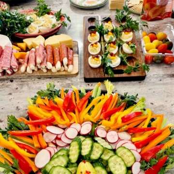 Acacia Wood Deviled Egg Platter with 24 Egg Holder and Versatile Design