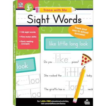 Carson Dellosa Trace With Me: Sight Words Handwriting Workbook for Kids Ages 3+, Sight Words Handwriting Practice for Preschool, Kindergarten, 1st Grade, 2nd Grade, PreK+ Phonics & Writing Practice