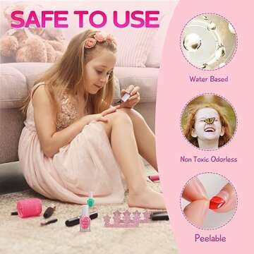 TOMICCA Non-Toxic Kids Nail Polish Set 10 Colors