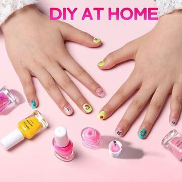 TOMICCA Non-Toxic Kids Nail Polish Set 10 Colors