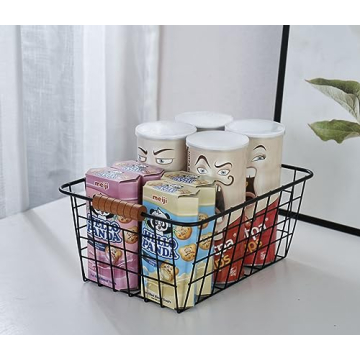 JUNCHU CHERRY 4-Pack Wire Baskets - Stylish Storage Solution