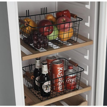 JUNCHU CHERRY 4-Pack Wire Baskets - Stylish Storage Solution