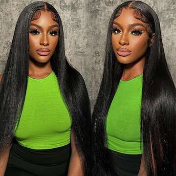 TENACOO 28 Inch Straight Lace Front Wigs 100% Human Hair Pre Plucked Straight Wigs 13x4 Lace Front Wigs Human Hair 180% Density HD Lace Front Wigs with Baby Hair 10A Glueless Lace Frontal Wigs