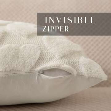 DFXSZ Valentines Pillow Covers 18x18 inch Set of 2 Valentines Day Decoration Cream White Heart Soft ...