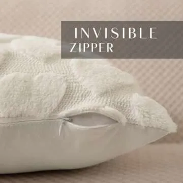 DFXSZ Valentines Pillow Covers 18x18 inch Set of 2 Valentines Day Decoration Cream White Heart Soft ...