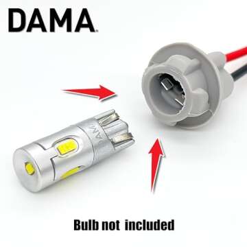 DAMA T10 T15 Wire Harness Connectors - 12 ga, Durable Pigtail