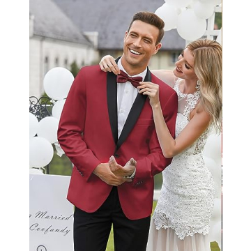 Stylish COOFANDY Tuxedo Jacket for Wedding and Events