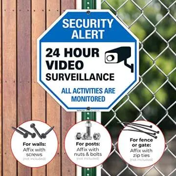 Sigo Signs Video Surveillance Sign, CCTV Security Alert, (2 Pack) 12x12 Inches, Rust Free .040 Aluminum, Fade Resistant, Made in USA
